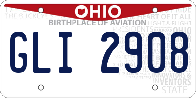 OH license plate GLI2908