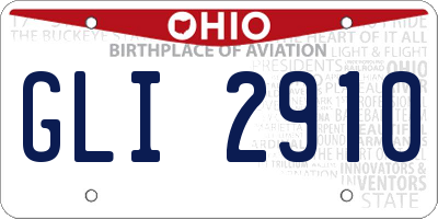OH license plate GLI2910