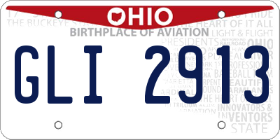 OH license plate GLI2913