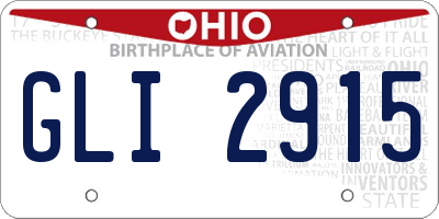 OH license plate GLI2915