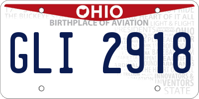 OH license plate GLI2918