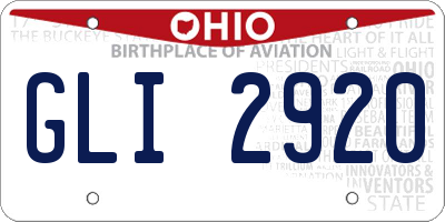 OH license plate GLI2920