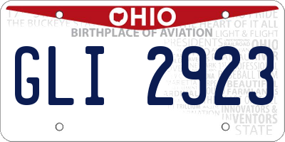 OH license plate GLI2923