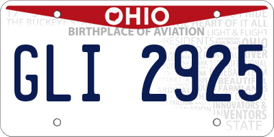 OH license plate GLI2925