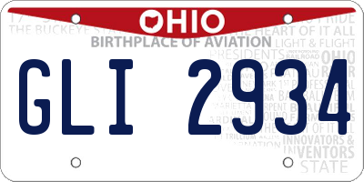 OH license plate GLI2934