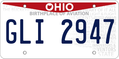 OH license plate GLI2947
