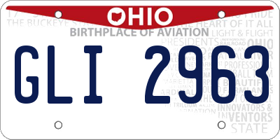 OH license plate GLI2963