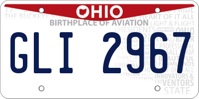 OH license plate GLI2967