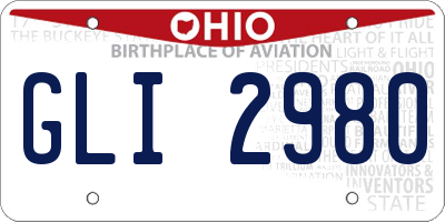 OH license plate GLI2980