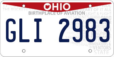 OH license plate GLI2983