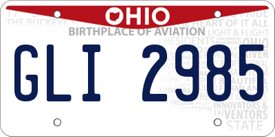 OH license plate GLI2985