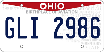 OH license plate GLI2986