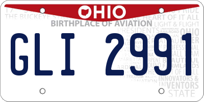 OH license plate GLI2991