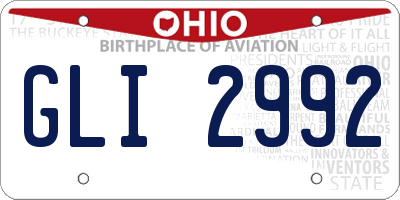 OH license plate GLI2992