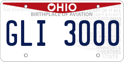 OH license plate GLI3000