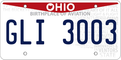 OH license plate GLI3003