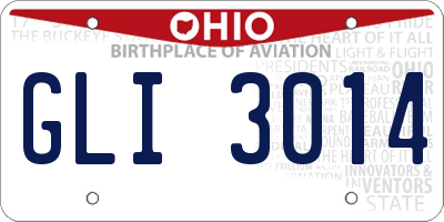 OH license plate GLI3014