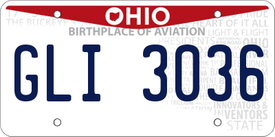 OH license plate GLI3036