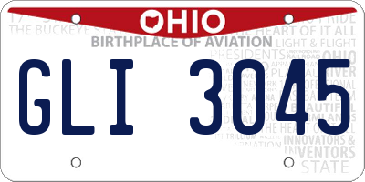 OH license plate GLI3045