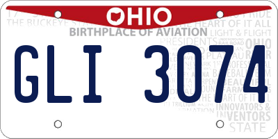 OH license plate GLI3074