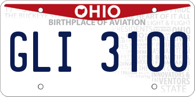 OH license plate GLI3100