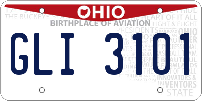 OH license plate GLI3101