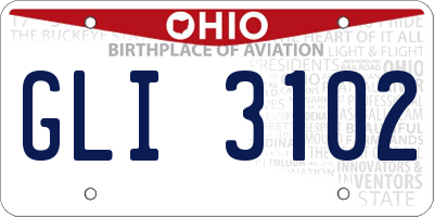 OH license plate GLI3102