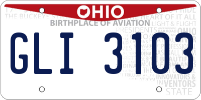 OH license plate GLI3103