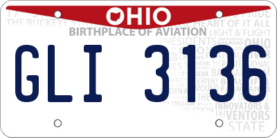 OH license plate GLI3136