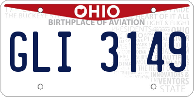 OH license plate GLI3149