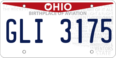 OH license plate GLI3175