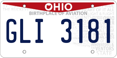OH license plate GLI3181