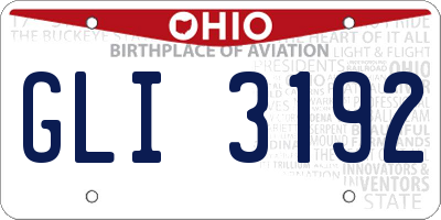 OH license plate GLI3192