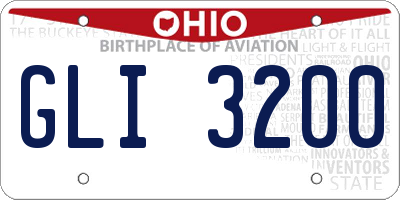 OH license plate GLI3200