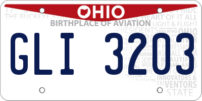 OH license plate GLI3203