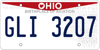 OH license plate GLI3207