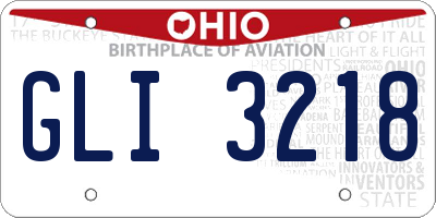 OH license plate GLI3218