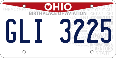 OH license plate GLI3225