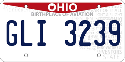 OH license plate GLI3239