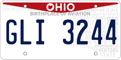 OH license plate GLI3244