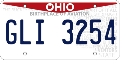 OH license plate GLI3254