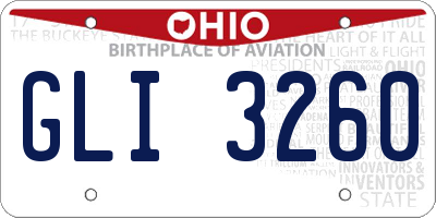 OH license plate GLI3260