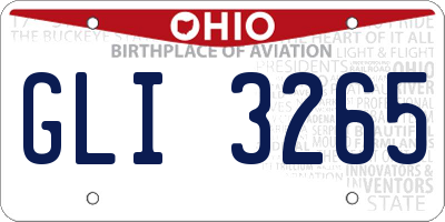 OH license plate GLI3265