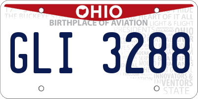 OH license plate GLI3288