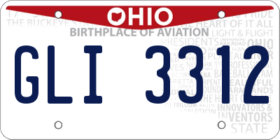 OH license plate GLI3312