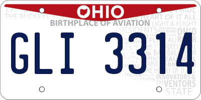 OH license plate GLI3314