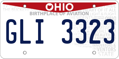 OH license plate GLI3323