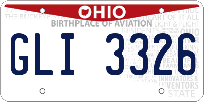 OH license plate GLI3326