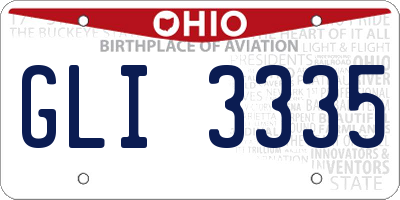 OH license plate GLI3335