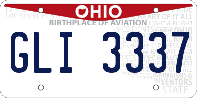 OH license plate GLI3337